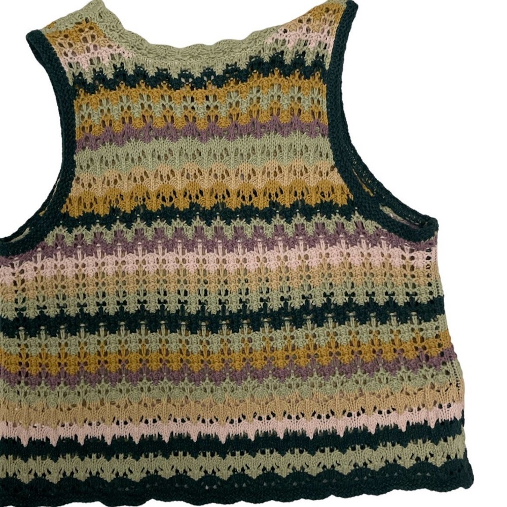 Women's Vintage Thread Crochet Sweater Vest Size S